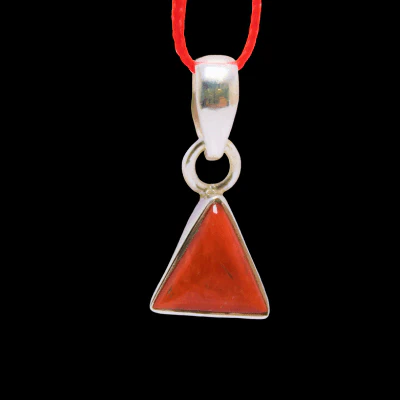Coral Silver Pendant (Triangular shape) - Image 2
