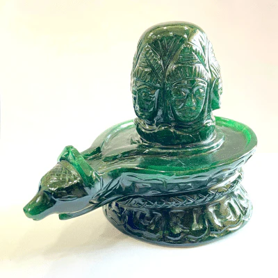 Green Jade Stone Panchmukhi Shivling - (683 gms) - Image 2