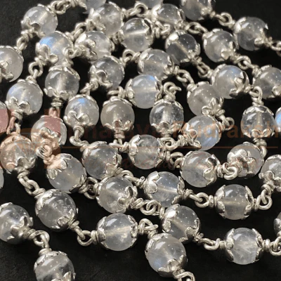 Moonstone Mala In Silver - Image 2