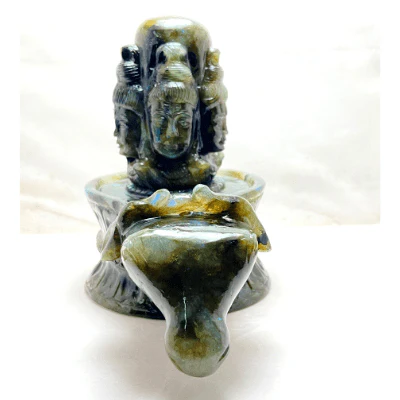 Natural Labrodorite Stone Shivling (3.5 kg) - Image 3