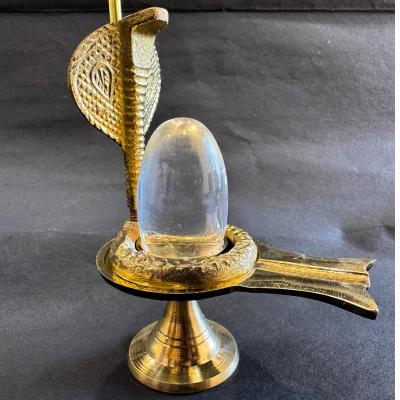 Natural Sphatik Shivlingam with Stand