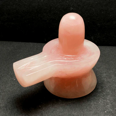 Rose Quartz Stone Shivling -410 gm