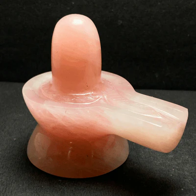 Rose Quartz Stone Shivling -550 gm