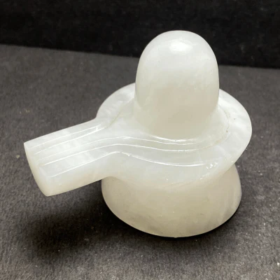 White Agate Stone Shivling -230 gm