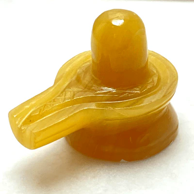 Yellow Agate Stone Shivling - 54 gm