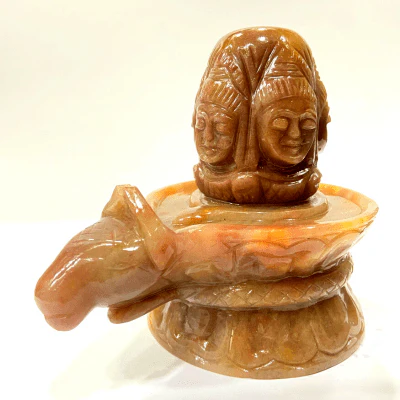 Yellow Jade Stone Panchmukhi Shivling - (888 Gms)