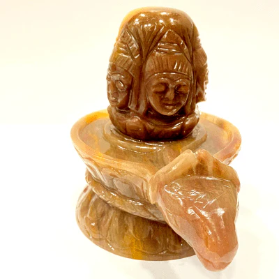 Yellow Jade Stone Panchmukhi Shivling - (888 Gms) - Image 2