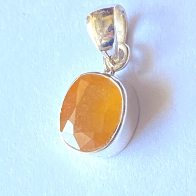 Yellow Sapphire Silver Pendant