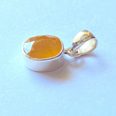Yellow Sapphire Silver Pendant - Image 2